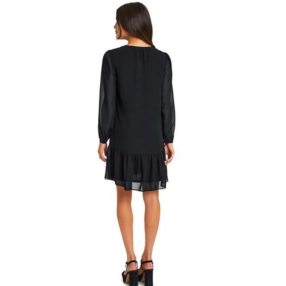 DRAPER JAMES Puff Sleeve Pleated Chiffon Dress SZ/XXL Black color. - Picture 12 of 15
